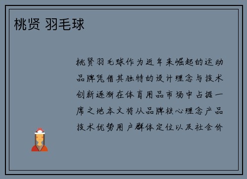 桃贤 羽毛球